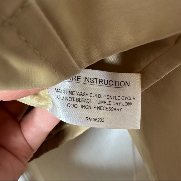 Giacca Trench Coat Double Breasted Classic Style Tan Size Medium - Picture 8 of 16